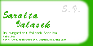 sarolta valasek business card